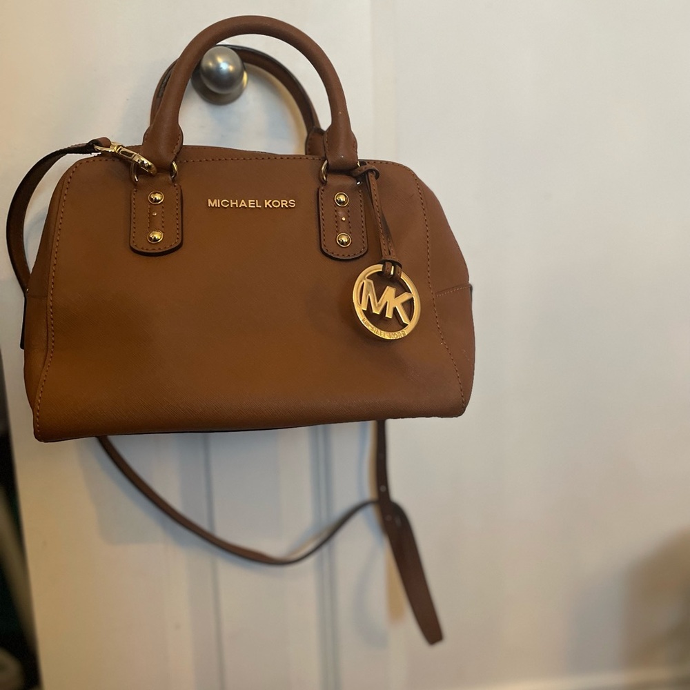 Michael Kors Tan Satchel Bag+wallet